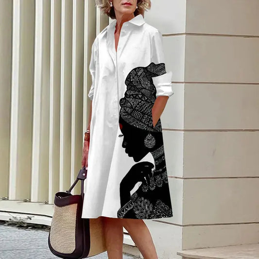 LP | High quality dress with collar and pattern