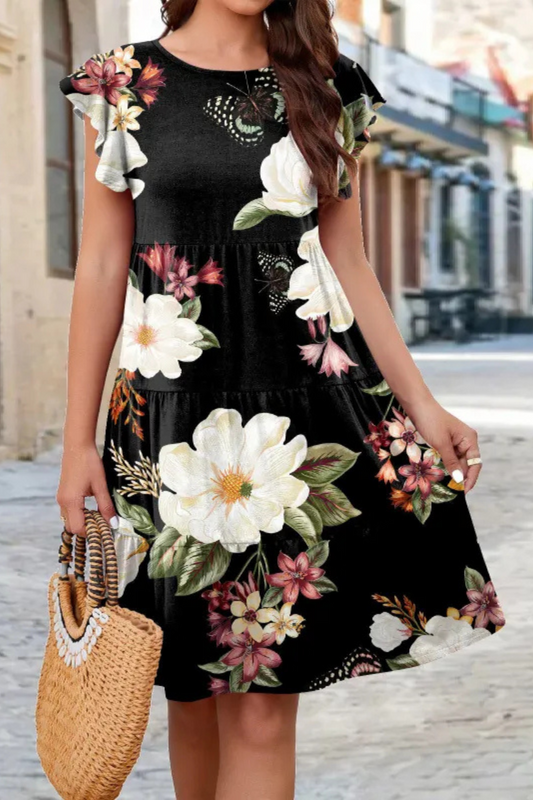 LP | Dress with ruffle sleeves for summer