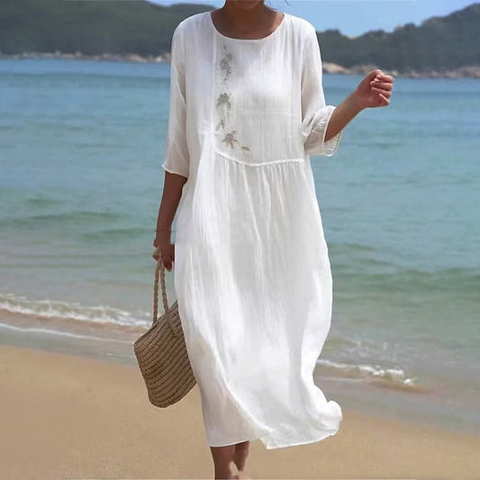 LD Long dress with half-sleeves for light days