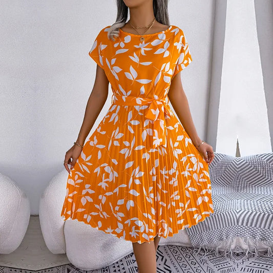 Summery chiffon dress with floral pattern