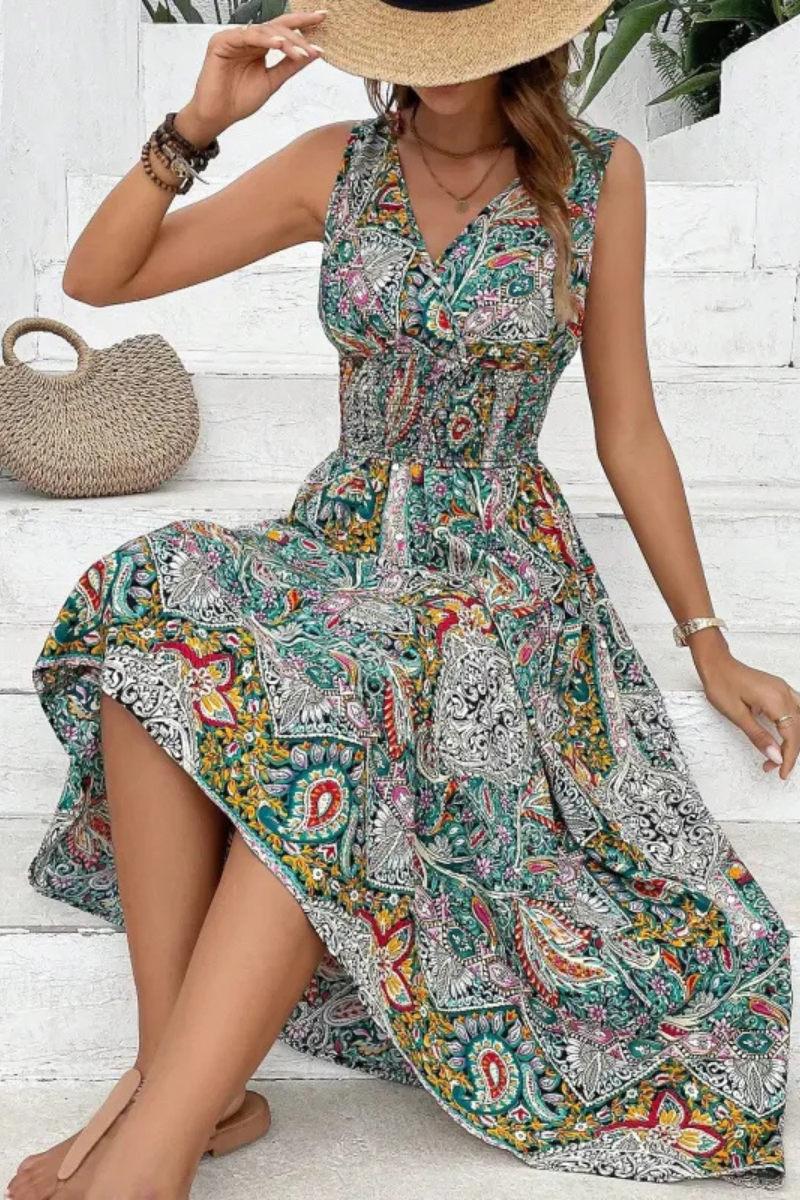 LP | High-waisted sleeveless bohemian dress