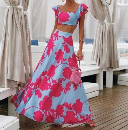 Mc | Sexy two-piece summer dress with boho print