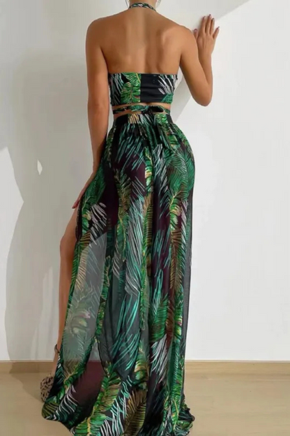 Zandria | Blouse Gauze skirt Three-piece swimsuit