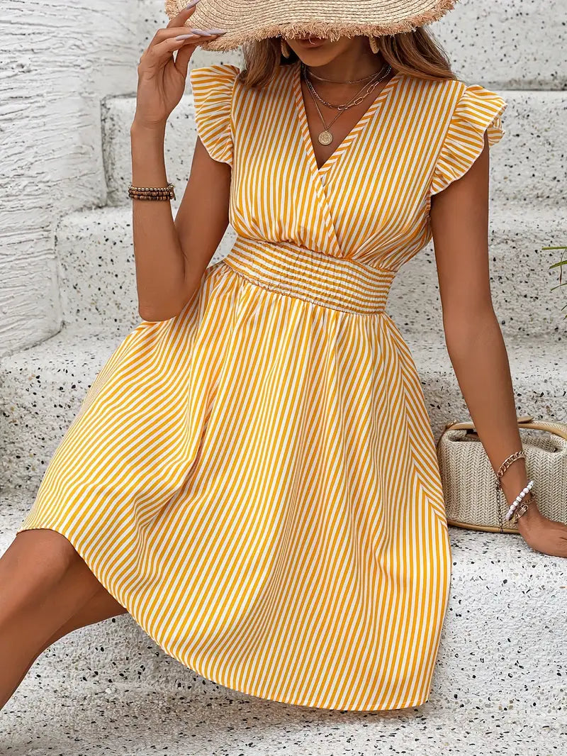 LP | Minidress with striped cap sleeves
