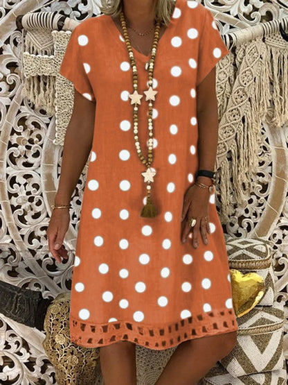 LP | V-neck summer dress with polka dots