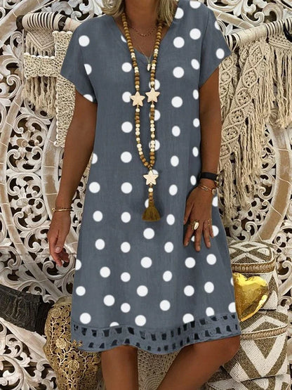 LP | V-neck summer dress with polka dots