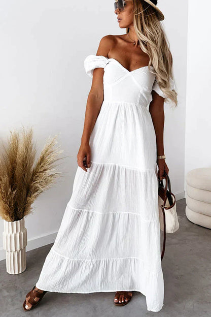 LP | Backless dress with puff sleeves