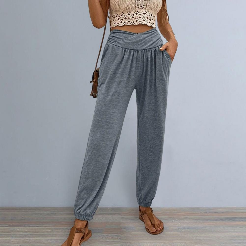 LP | High-waisted, soft pants with ankle cuffs
