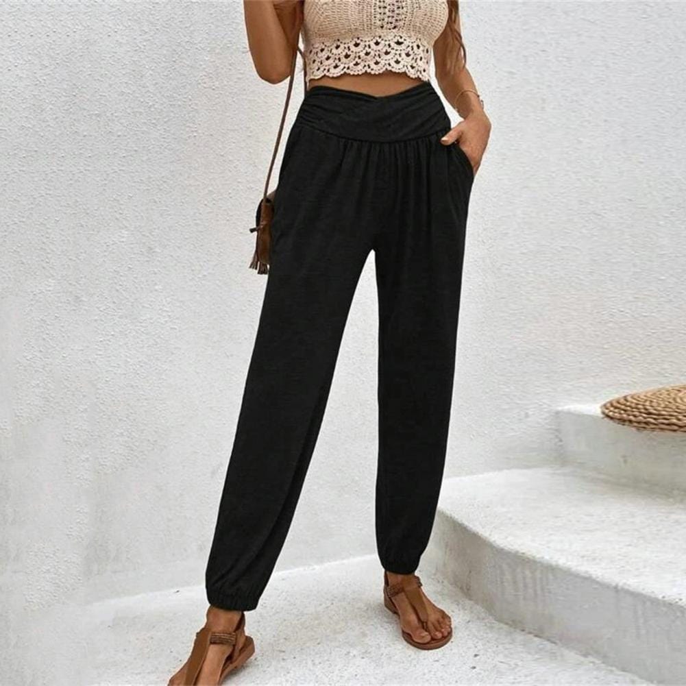 LP | High-waisted, soft pants with ankle cuffs
