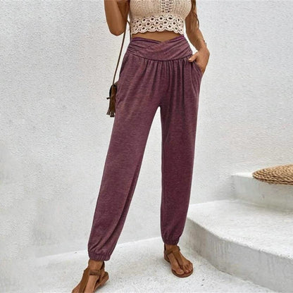 LP | High-waisted, soft pants with ankle cuffs