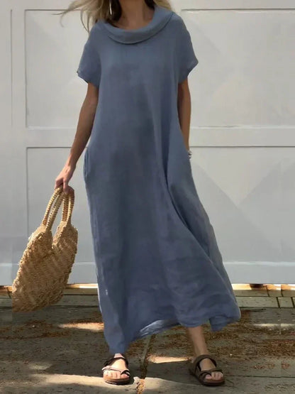 LP | Linen dress with neck pockets
