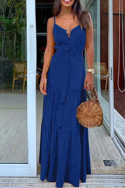Shirt dress with buttons and bow