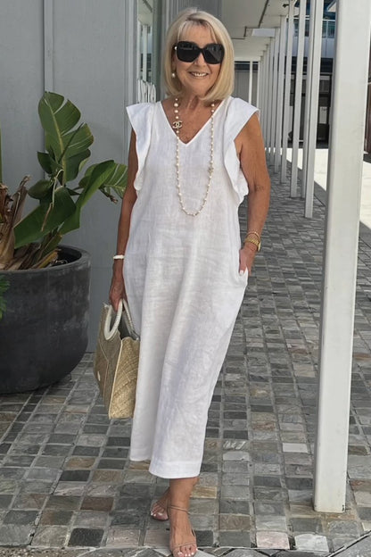casual dress of cotton and linen