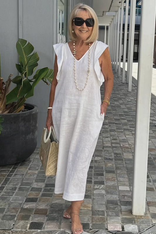 casual dress of cotton and linen