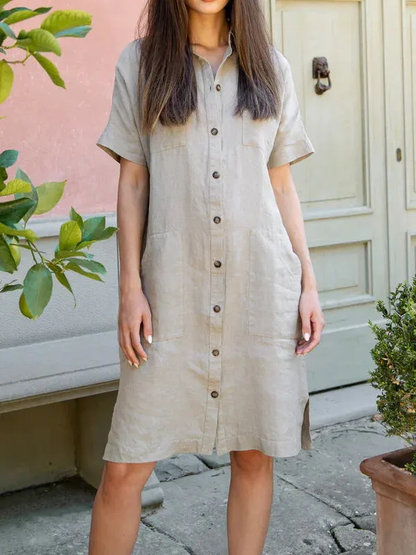Short-sleeved half-length dress