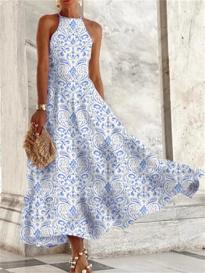 LP | Sleeveless long dress with print