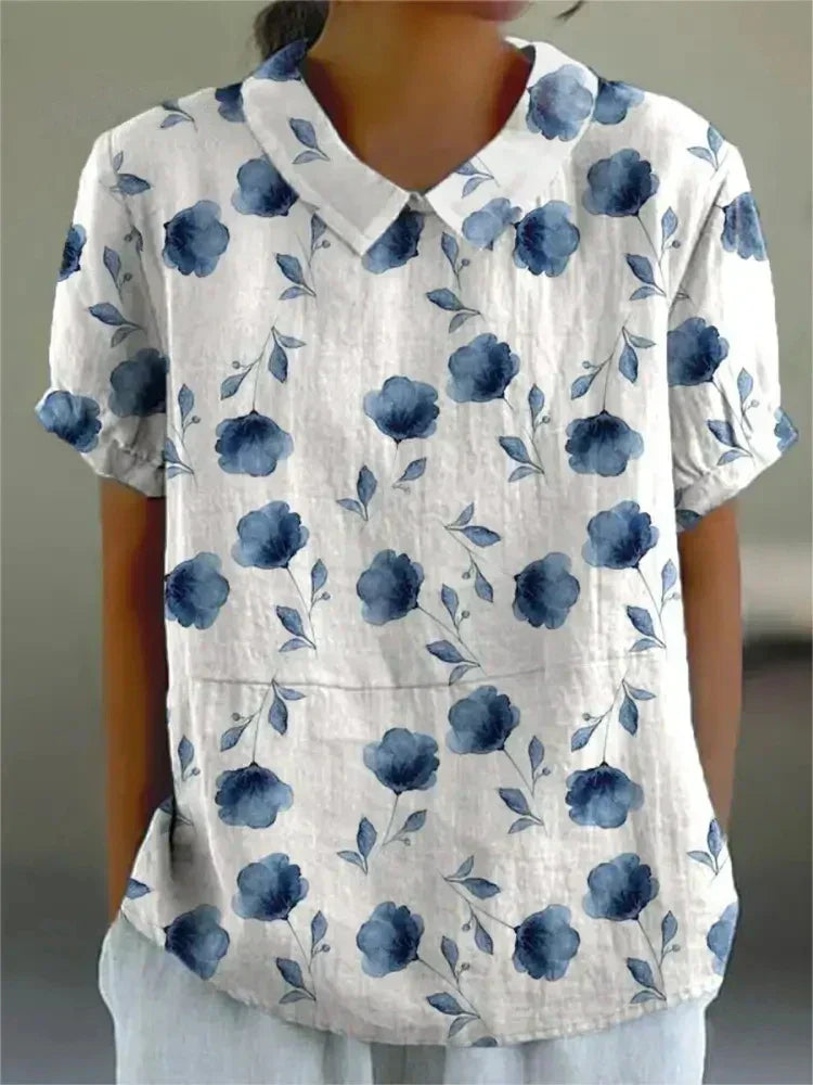 Blouse with floral print for men