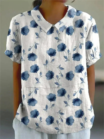 Blouse with floral print for men