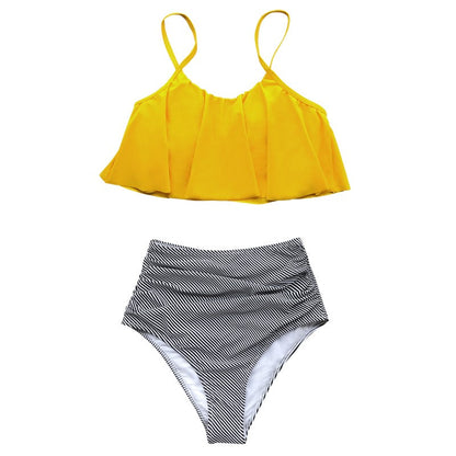 Colorful bikini with ruffles