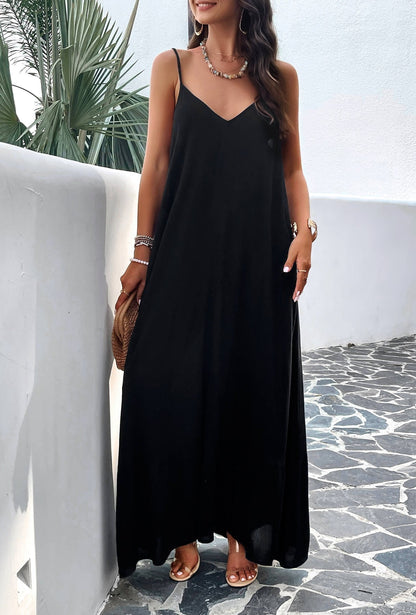 Flowing maxi dress with side pockets