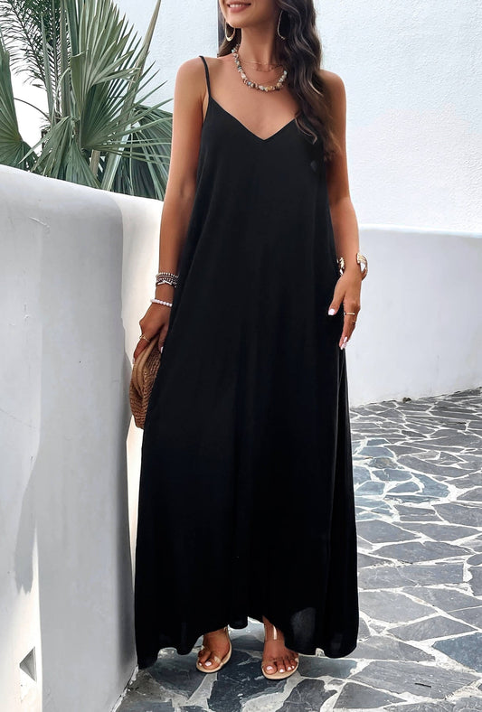 Flowing maxi dress with side pockets