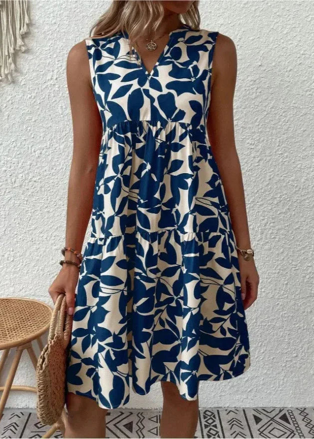 LD | Elegant summer dress with V-neck and feminine silhouette