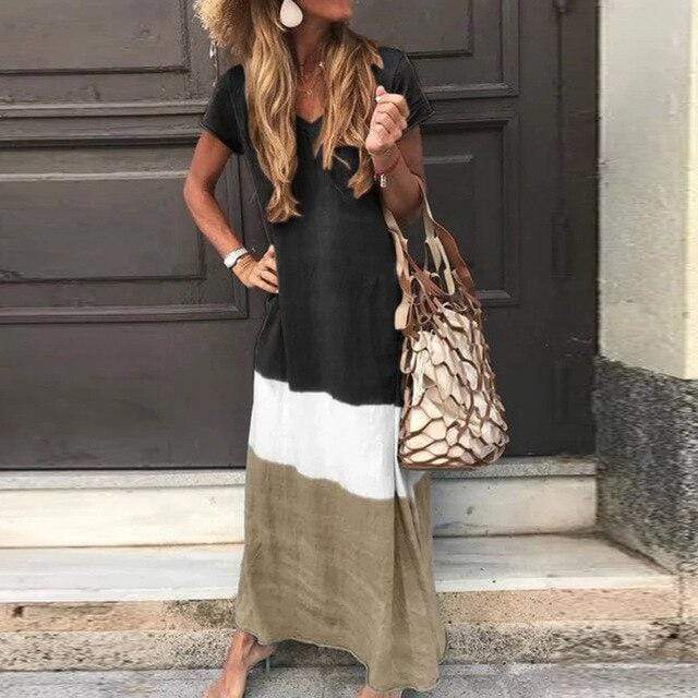 LP | Multicolored long dress in casual boho style