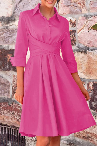 LP | Crossed bow dress with buttons