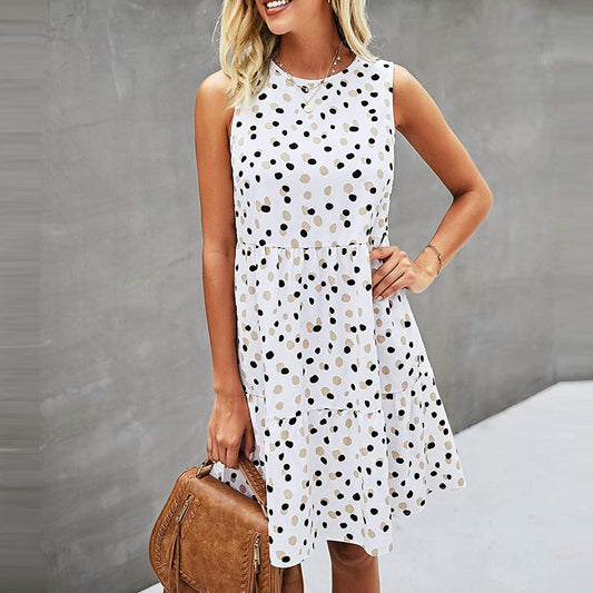 LP | sleeveless polka dot dress