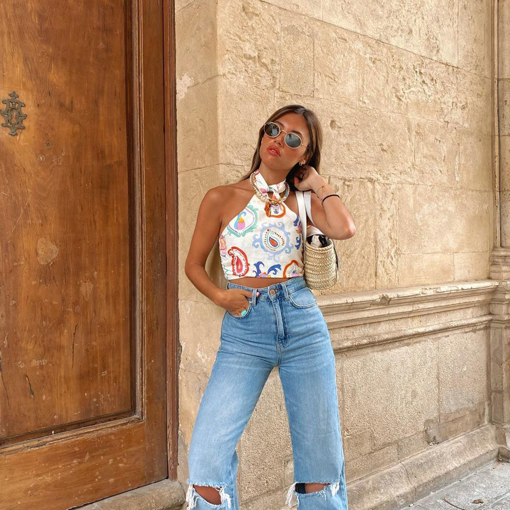 Hailey Halter Top | A colorful summer top