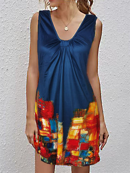 LD | Summer V-neck sexy print dress