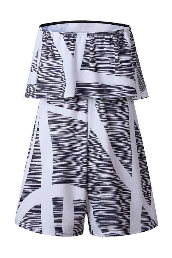 LD Casual marbled off-shoulder jumpsuit