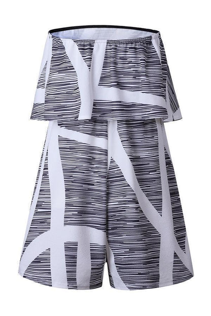 LD Casual marbled off-shoulder jumpsuit