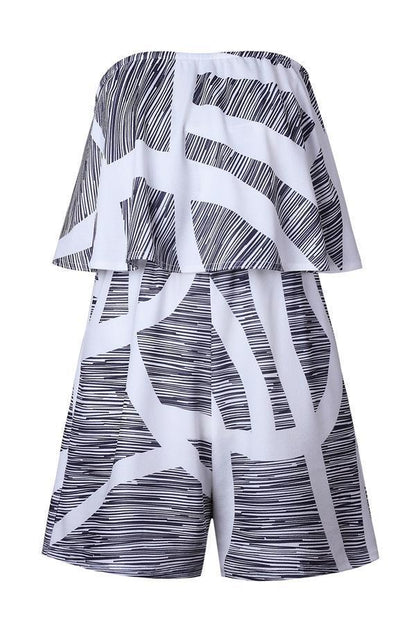 LD Casual marbled off-shoulder jumpsuit