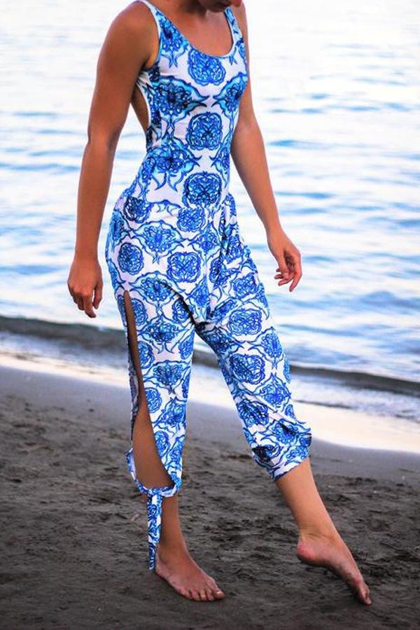 Casual tie-on-legs jumpsuit