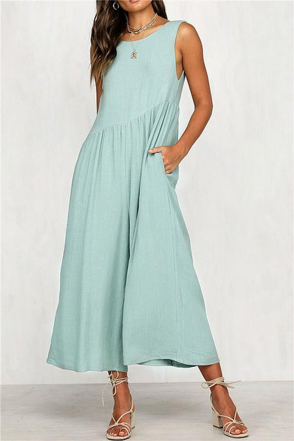 Casual Vest Wide-Pipe Jumpsuit