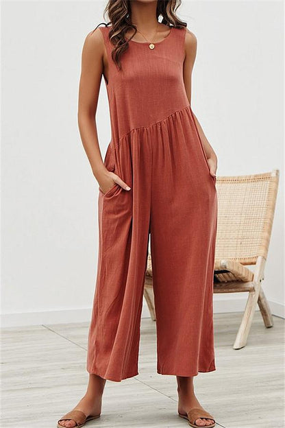 Casual Vest Wide-Pipe Jumpsuit