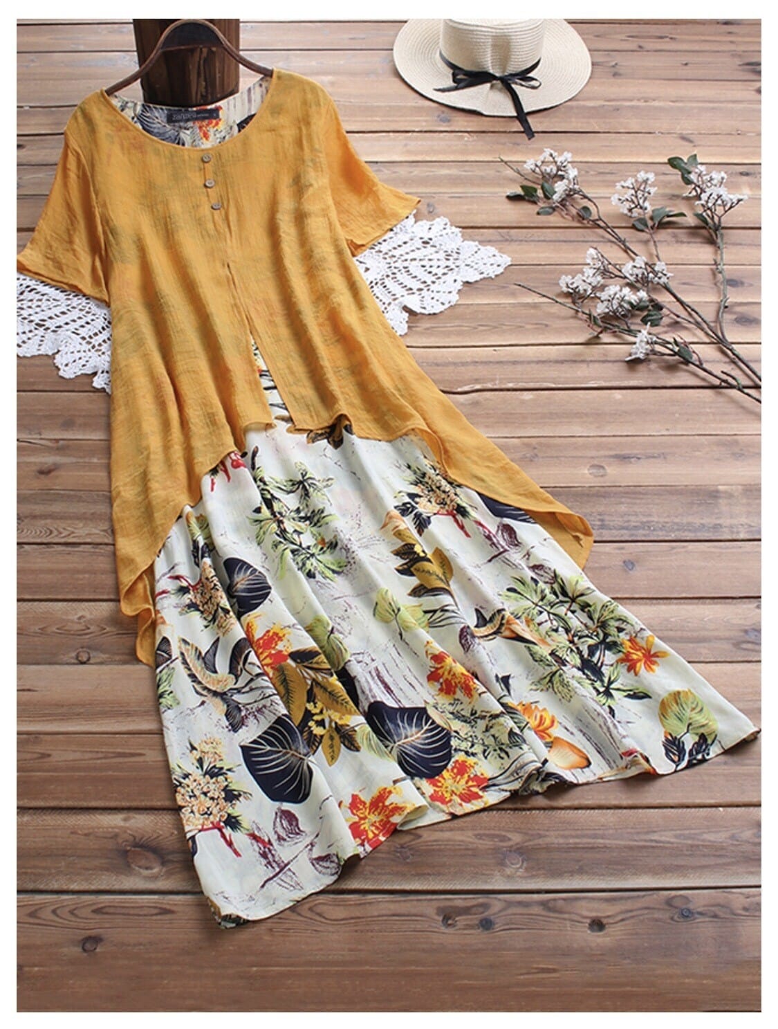 Printed two-piece dress