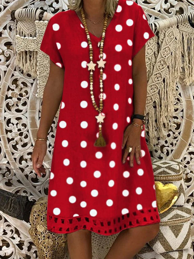 LP | V-neck summer dress with polka dots