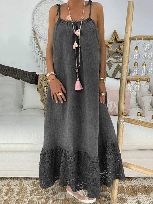 LD Plain maxi dress with slit