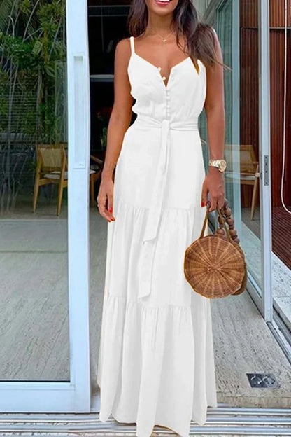 Shirt dress with buttons and bow
