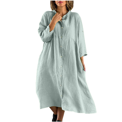 LP | Long casual dress in cotton and linen