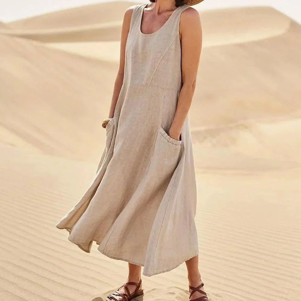 LP | Sleeveless cotton and linen dress for women