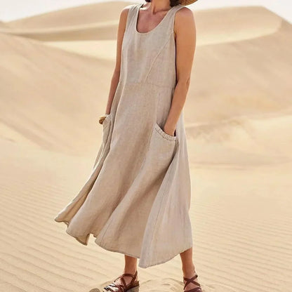 LP | Sleeveless cotton and linen dress for women