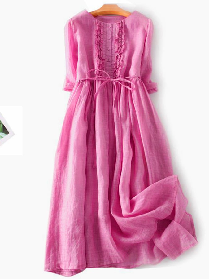 LP | Cotton and linen ruffle dress