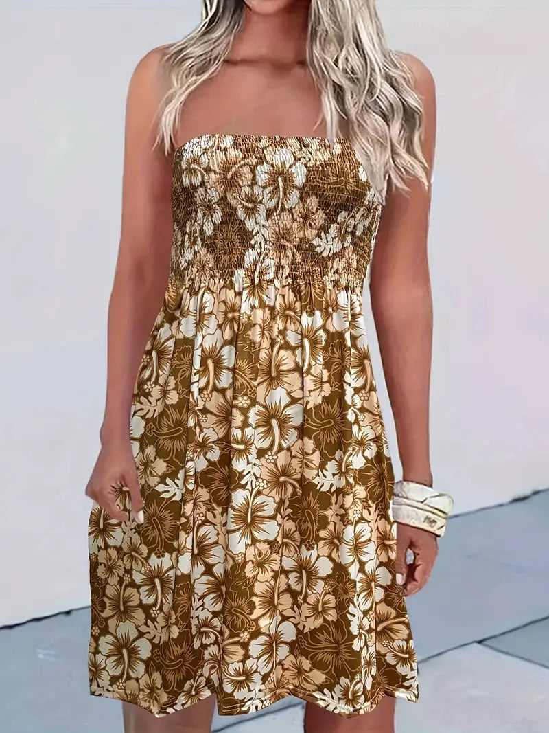 LP | Elegant summer dress with blue floral print