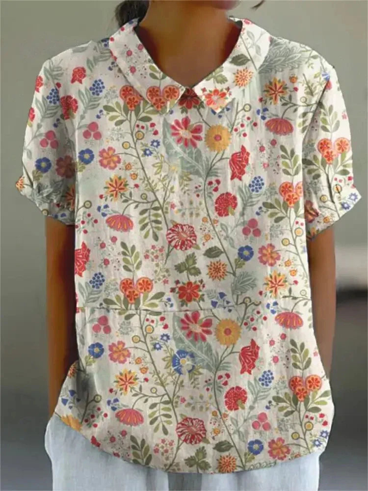 Blouse with floral print for men