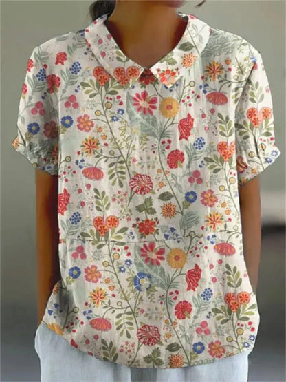 Blouse with floral print for men