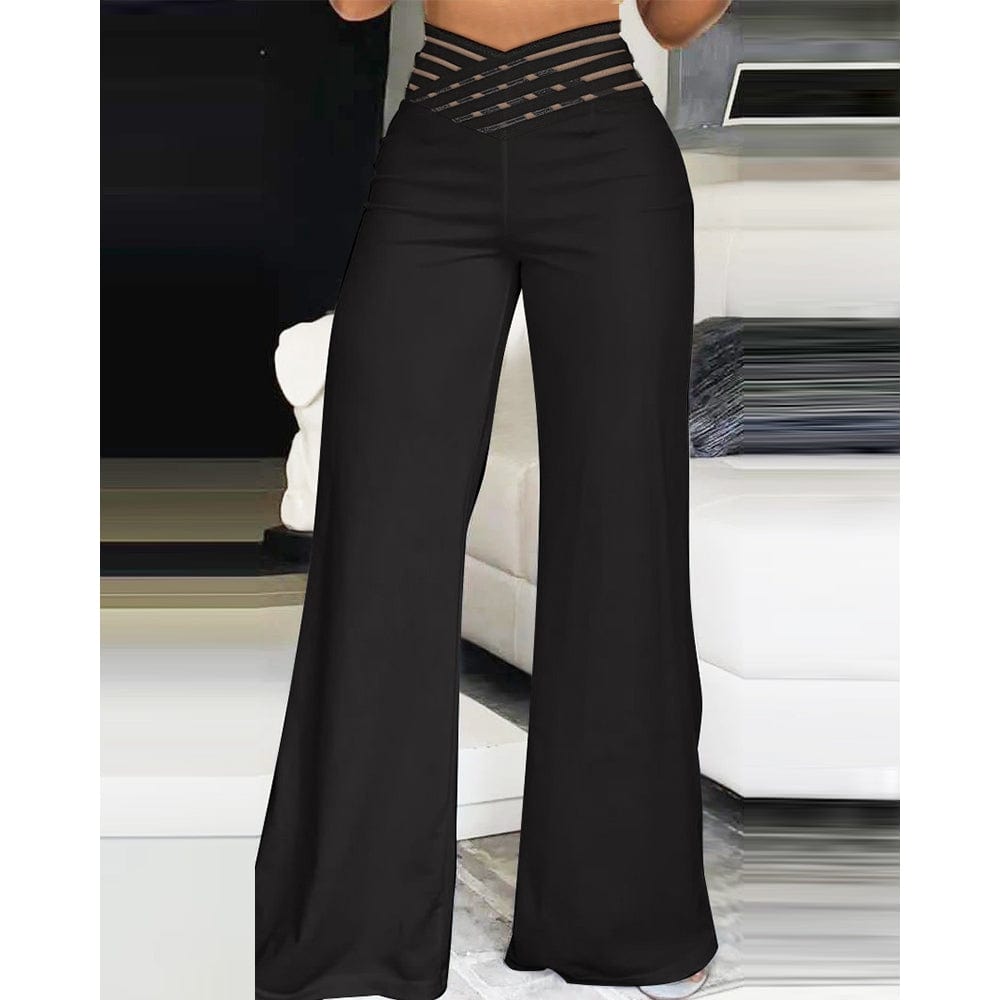 LP | Flared pants in spandex with crisscrossed waist