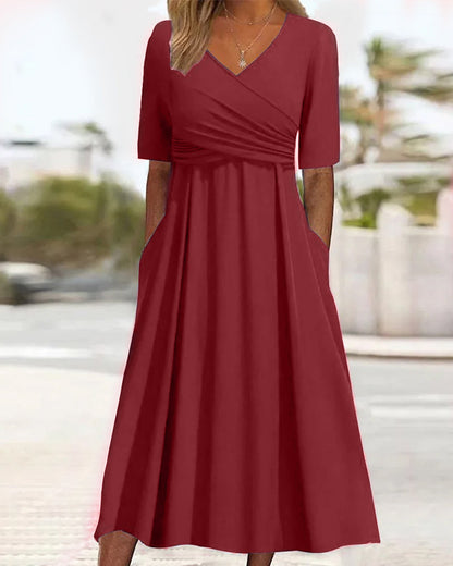 LD | crossed dress with short sleeves